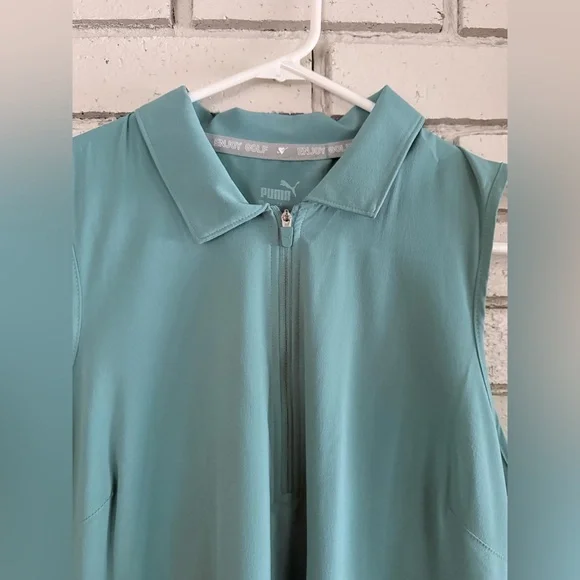 PUMA Golf Dress Women’s Sleeveless Quarter Zip Athletic Performance Teal Active - Picture 3 of 11